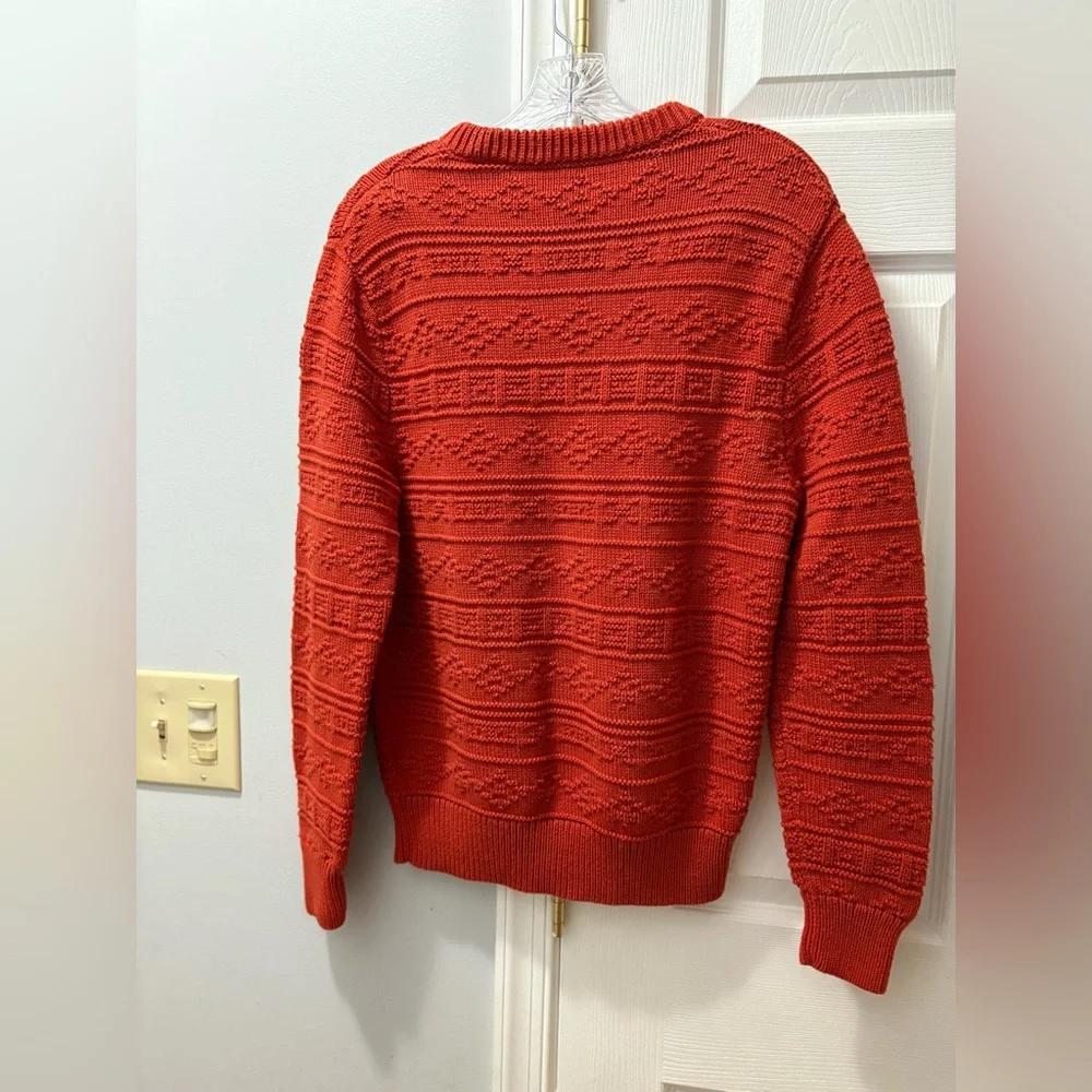 J.Crew Cotton Crewneck Sweater In Combination Guernsey Stitch Men M